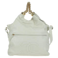 Chanel Rodeo Drive Hobo Leather White Leather Handbag (Pre-Owned)