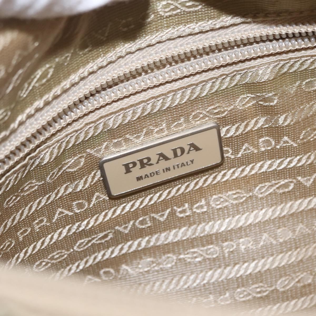 Prada Buckle Messenger Bag Tessuto Beige Nylon Shoulder Bag Bag (Pre-Owned)