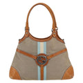 Gucci Reins Web Shoulder Bag Canvas Beige Canvas Shoulder Bag Bag (Pre-Owned)