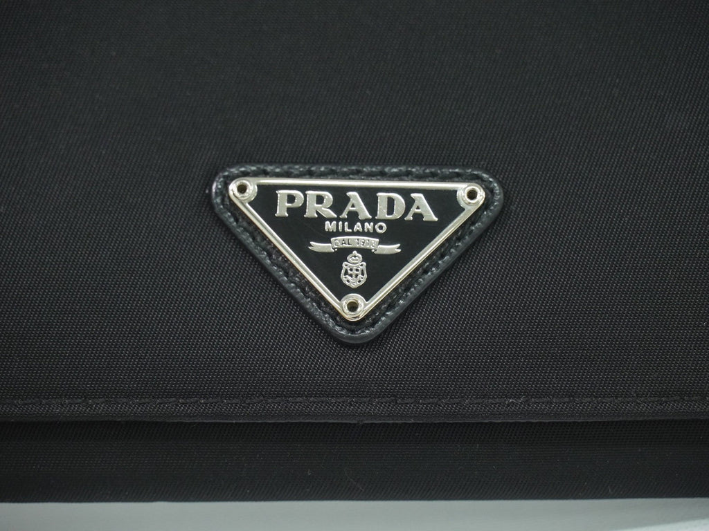 Prada Continental Wallet Tessuto Black Nylon Wallets Accessory (Pre-Owned)