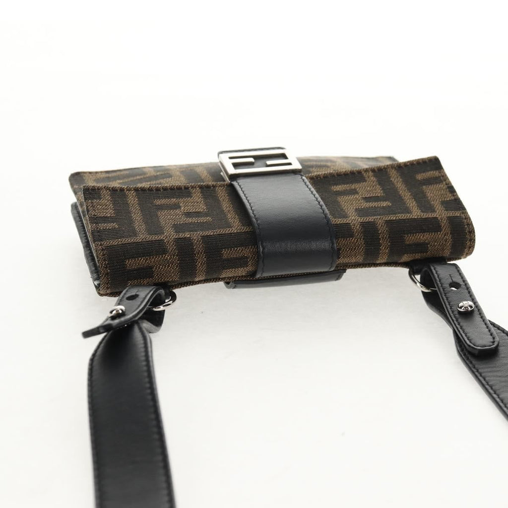 Fendi Baguette Convertible Belt Bag Zucca Canvas Black Canvas Bag (Pre-Owned)