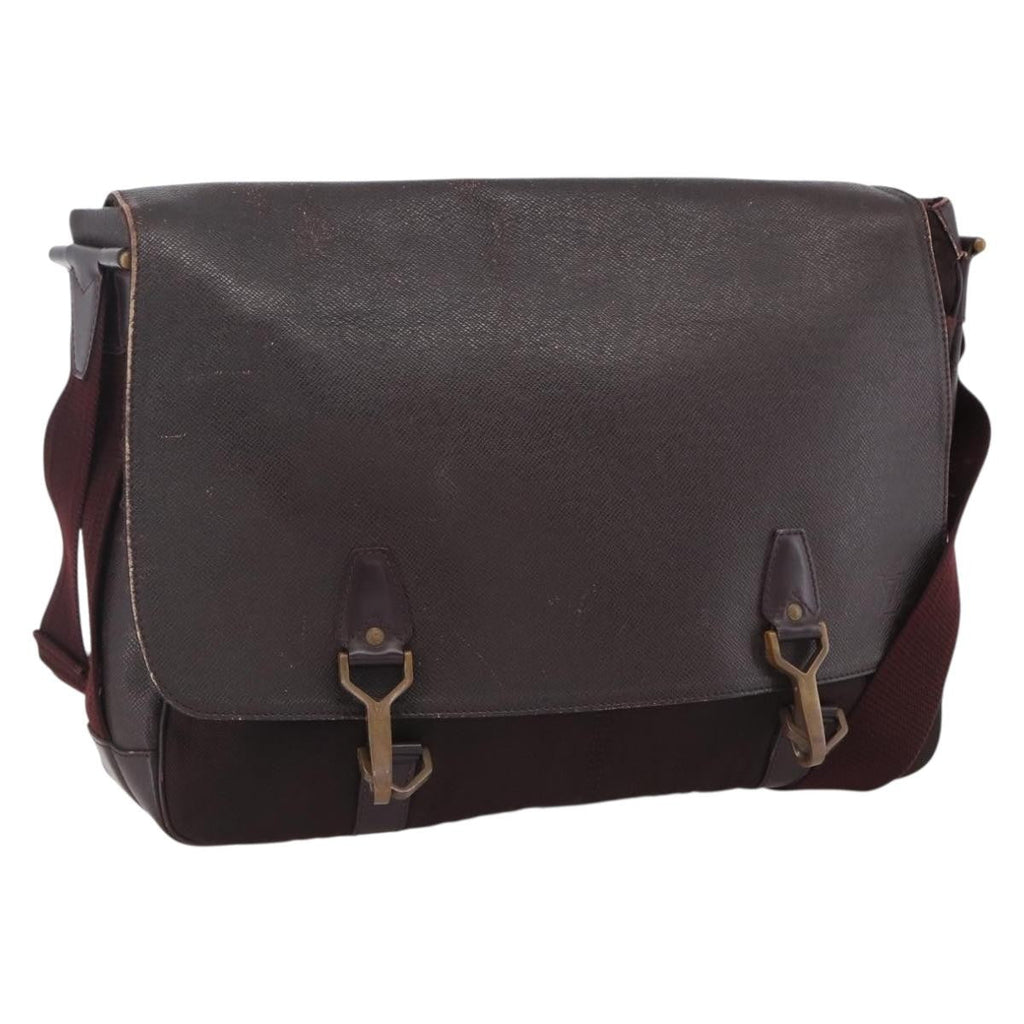 Louis Vuitton Dersou Bag Taiga Leather And Canvas Brown Leather Shoulder Bag Bag (Pre-Owned)