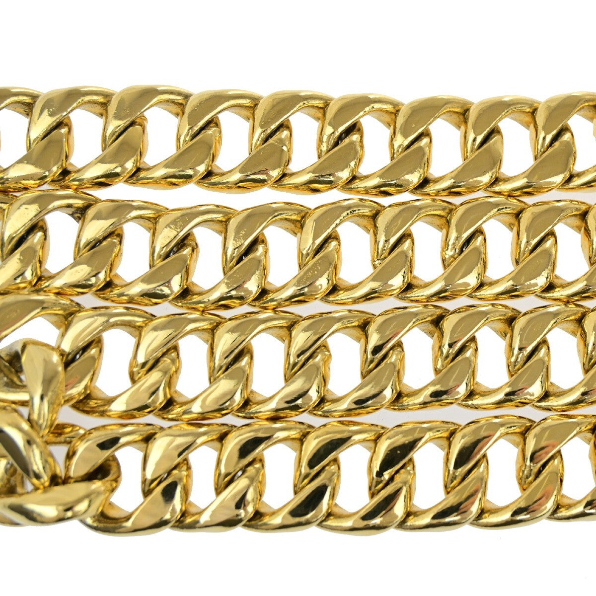 Chanel Cc Chunky Chain-Link Belt Gold-Plated Gold Gold_Plated Accessory (Pre-Owned)