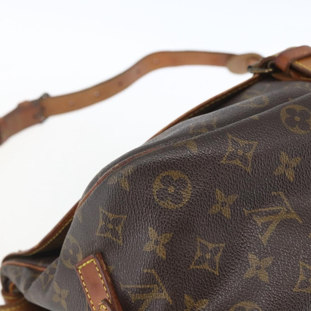 Louis Vuitton Saumur Handbag Monogram Canvas Brown Canvas Shoulder Bag Bag (Pre-Owned)