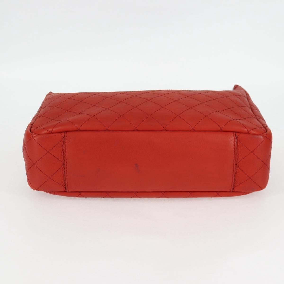 Chanel Shopping Tote Quilted Caviar Orange Leather Shoulder Bag Bag (Pre-Owned)