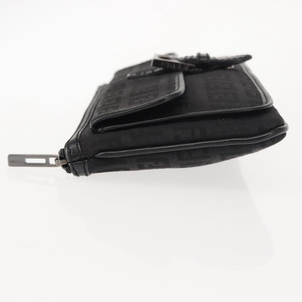 Fendi Ff Logo Pouch Canvas Black Canvas Clutche & Pouche Bag (Pre-Owned)