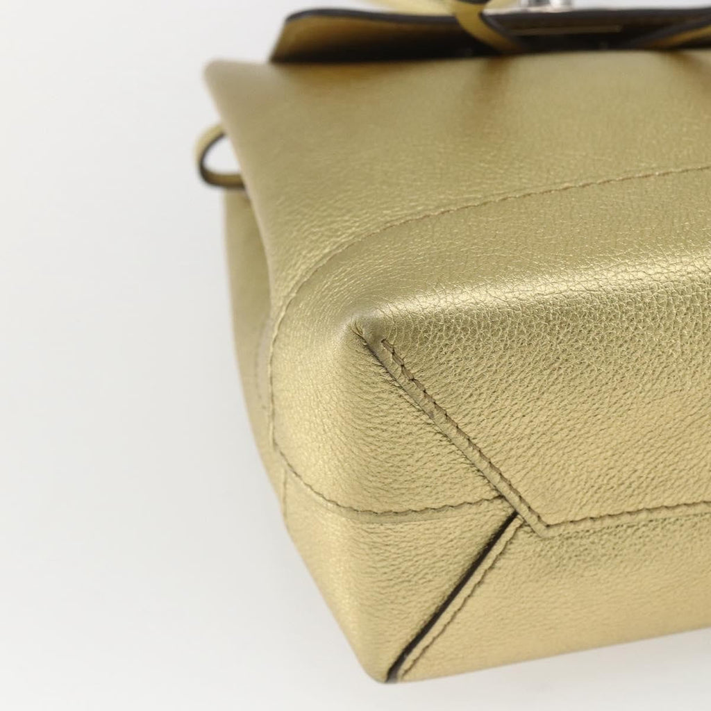 Louis Vuitton Lockme Backpack Leather Gold Leather Backpack Bag (Pre-Owned)