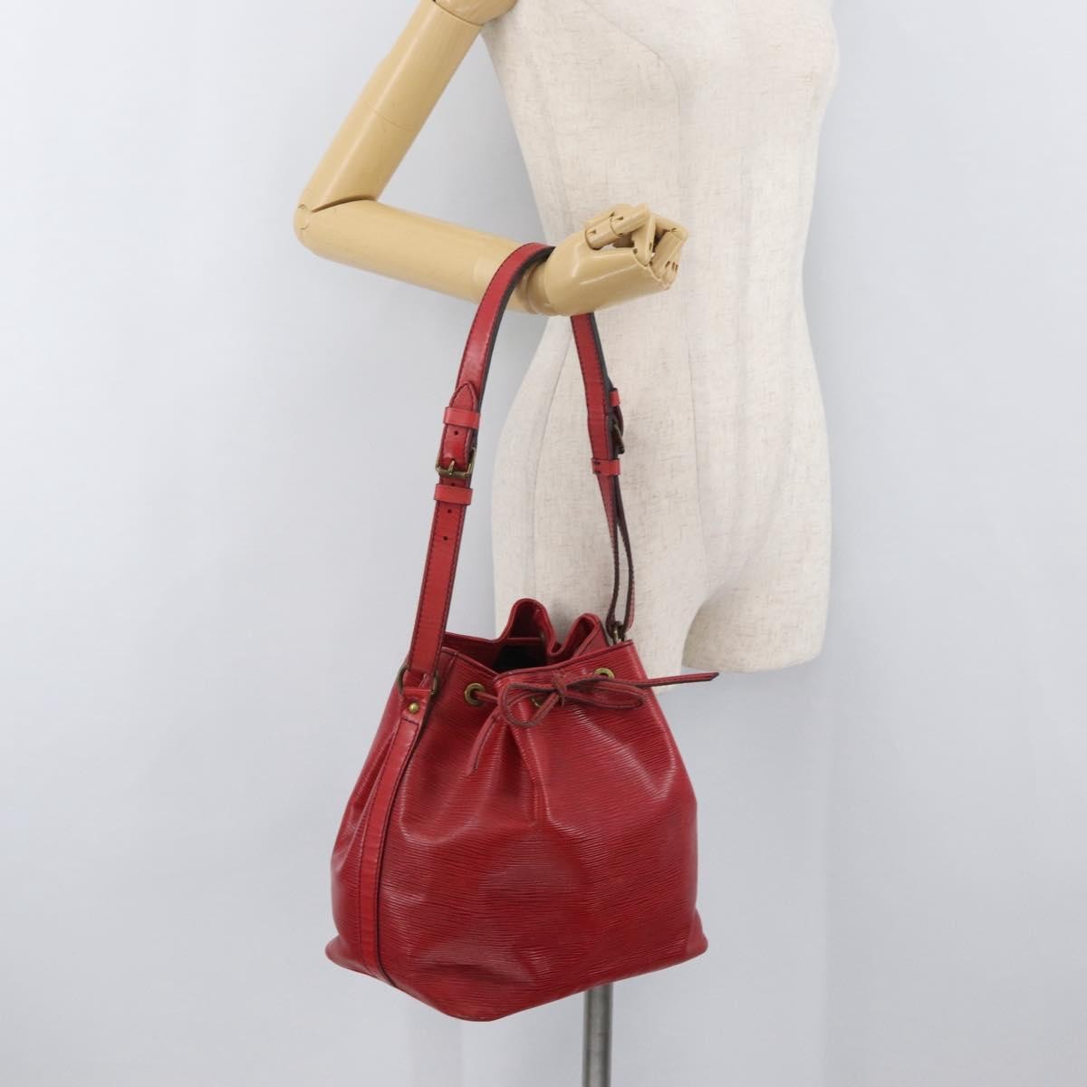 Louis Vuitton Petit Noe Handbag Epi Leather Red Leather Shoulder Bag Bag (Pre-Owned)