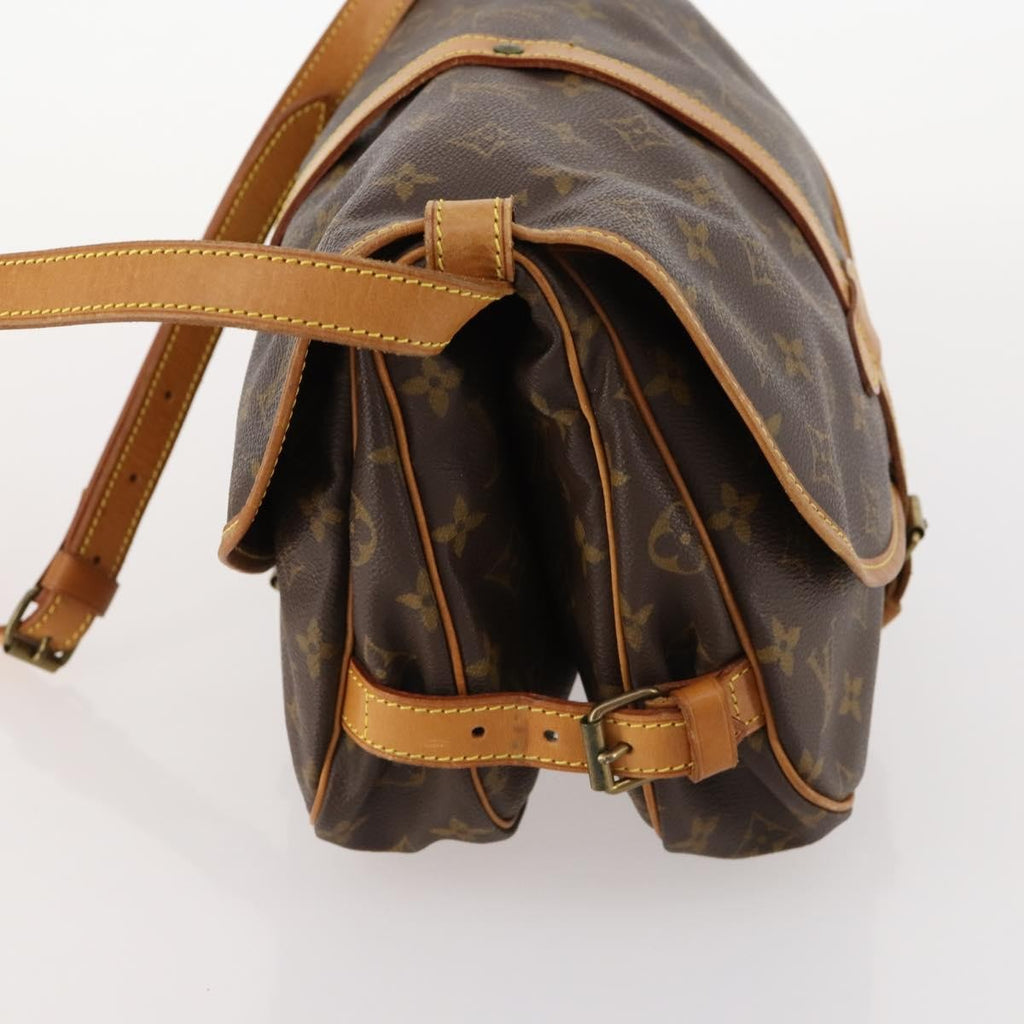 Louis Vuitton Saumur Handbag Monogram Canvas Brown Canvas Shoulder Bag Bag (Pre-Owned)