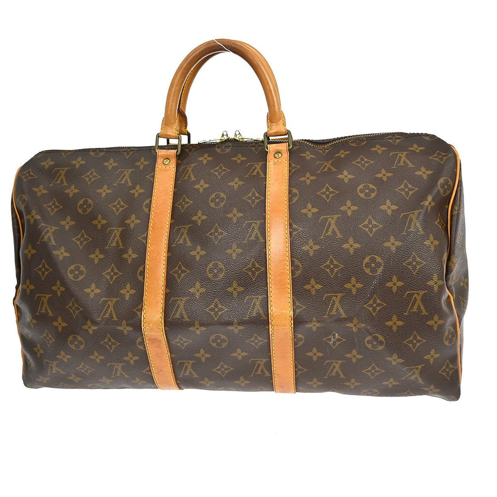 Louis Vuitton Keepall Bag Monogram Canvas Brown Canvas Travel Bag Bag (Pre-Owned)