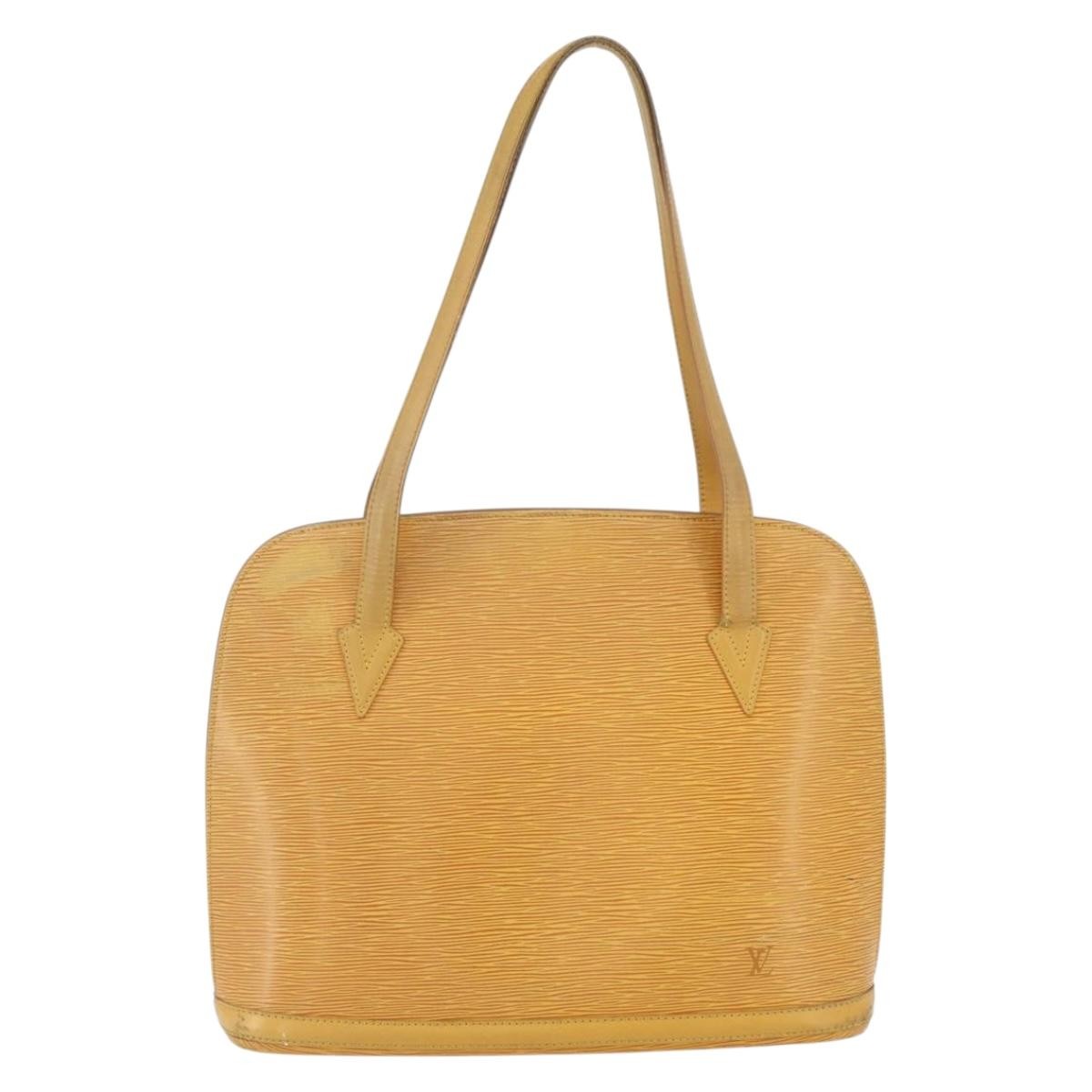 Louis Vuitton Lussac Handbag Epi Leather Yellow Leather Shoulder Bag Bag (Pre-Owned)
