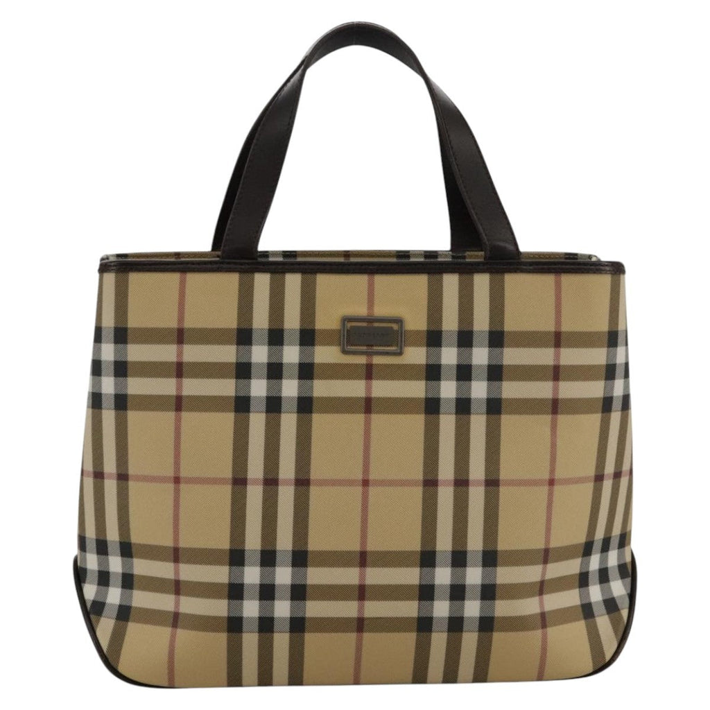 Burberry Nova Check Handbag Nova Check Canvas And Leather Beige Canvas Handbag (Pre-Owned)