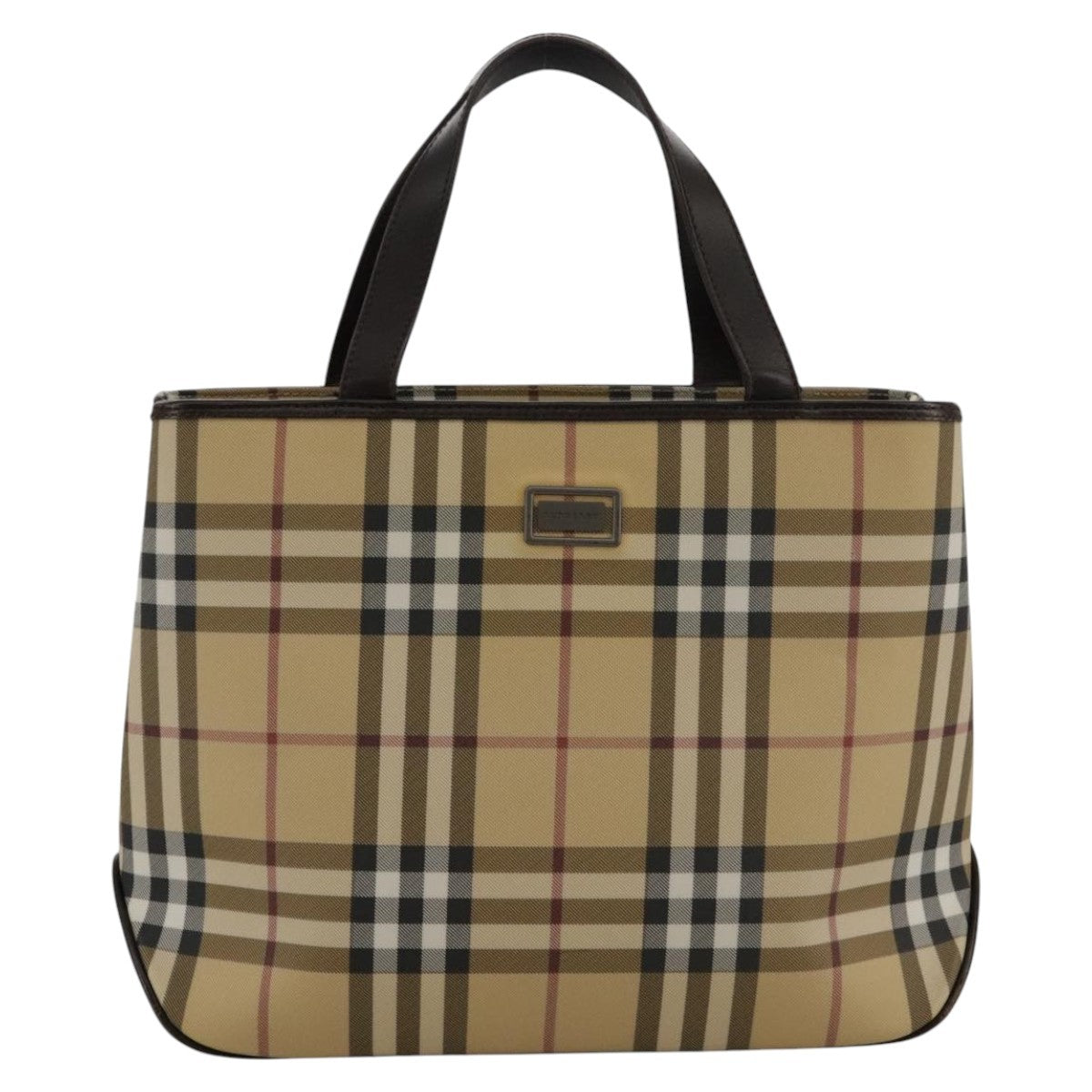 Burberry Nova Check Handbag Nova Check Canvas And Leather Beige Canvas Handbag (Pre-Owned)