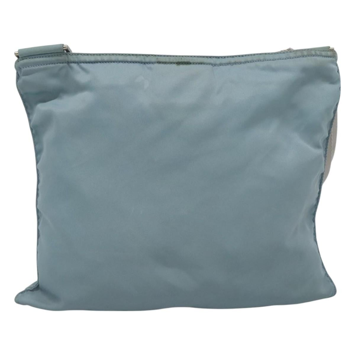 Prada Flat Messenger Bag Tessuto Blue Nylon Shoulder Bag Bag (Pre-Owned)