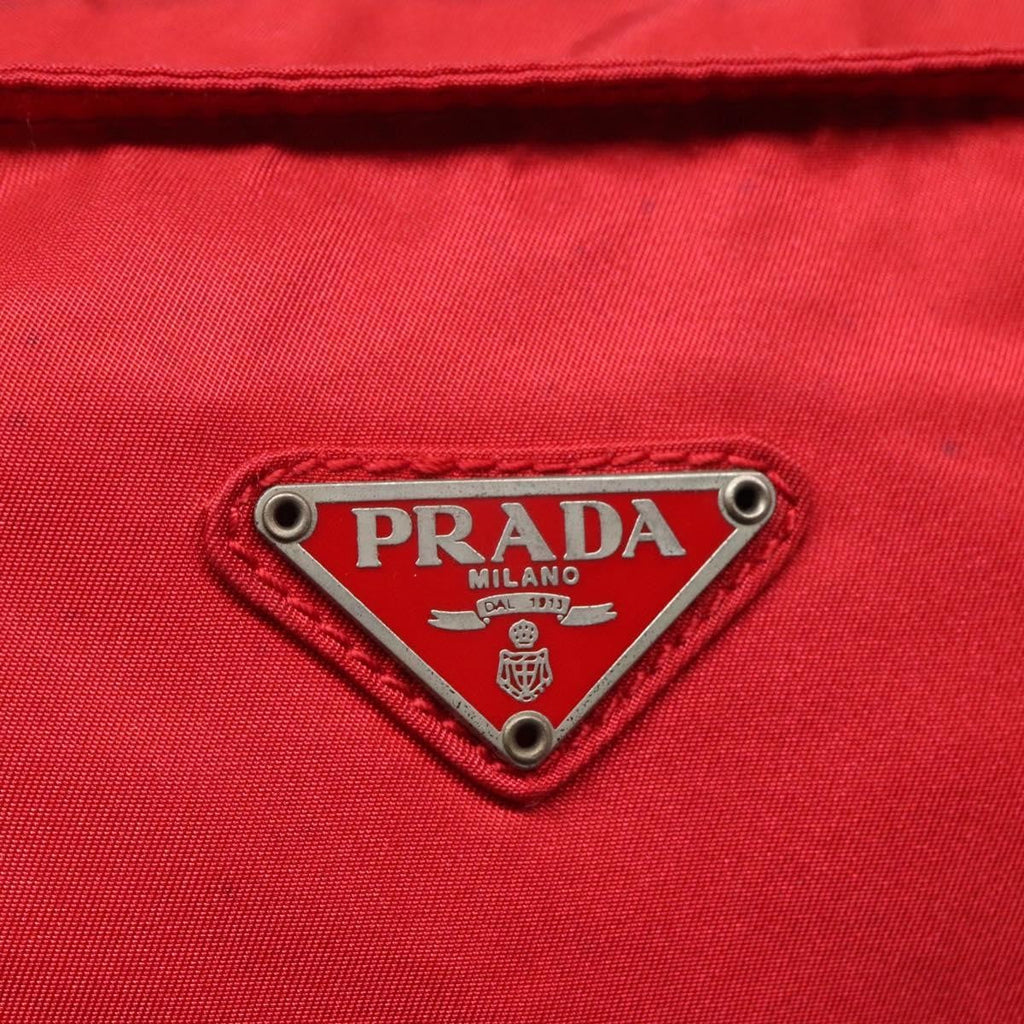 Prada Flat Messenger Bag Tessuto Red Nylon Shoulder Bag Bag (Pre-Owned)