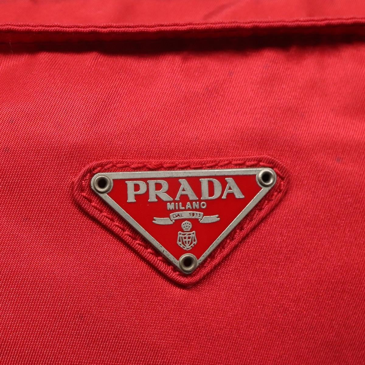 Prada Flat Messenger Bag Tessuto Red Nylon Shoulder Bag Bag (Pre-Owned)