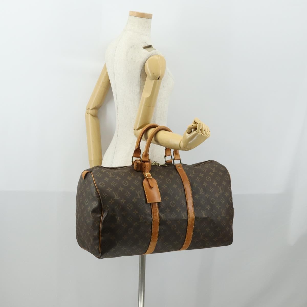 Louis Vuitton Keepall Bag Monogram Canvas Brown Canvas Travel Bag Bag (Pre-Owned)
