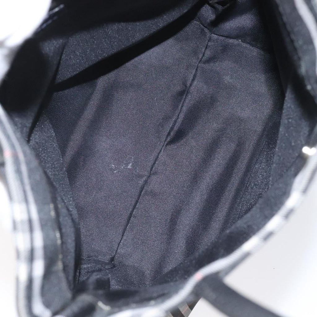 Burberry Nova Check Tote Nylon Black Nylon Handbag (Pre-Owned)