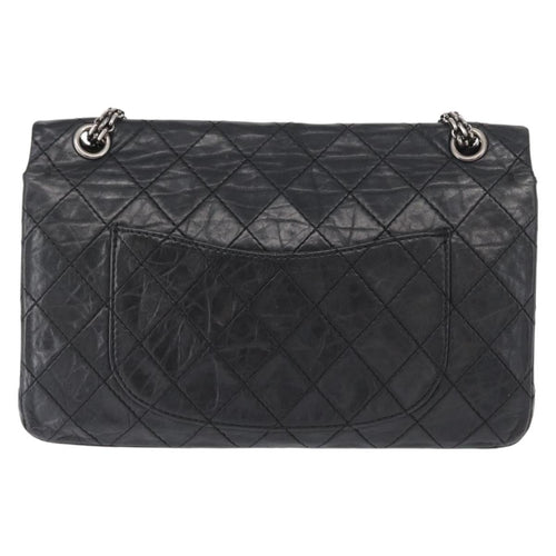 Chanel Reissue 2.55 Flap Bag Quilted Aged Calfskin Black Leather Shoulder Bag Bag (Pre-Owned)