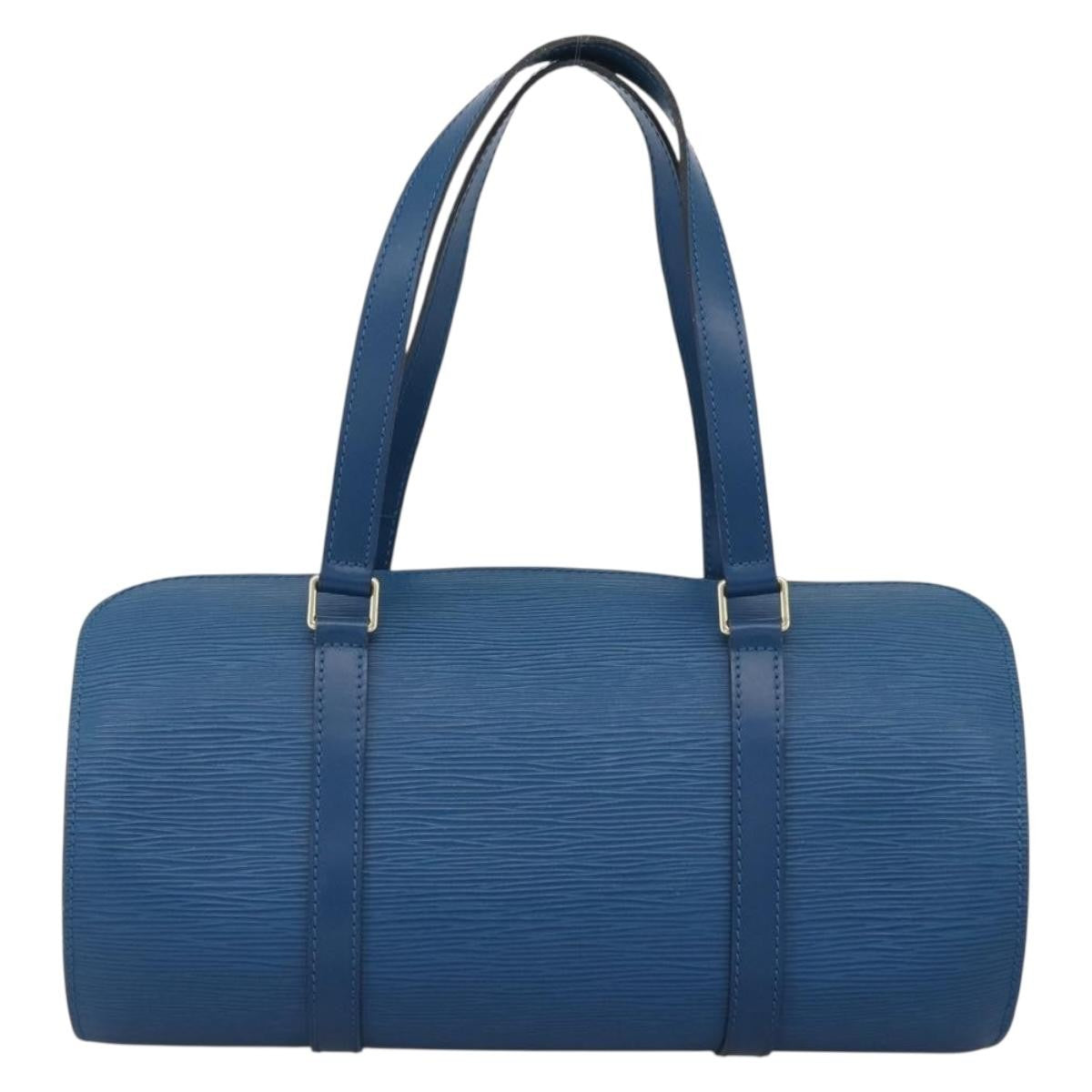 Louis Vuitton Soufflot Handbag Epi Leather Blue Leather Handbag (Pre-Owned)