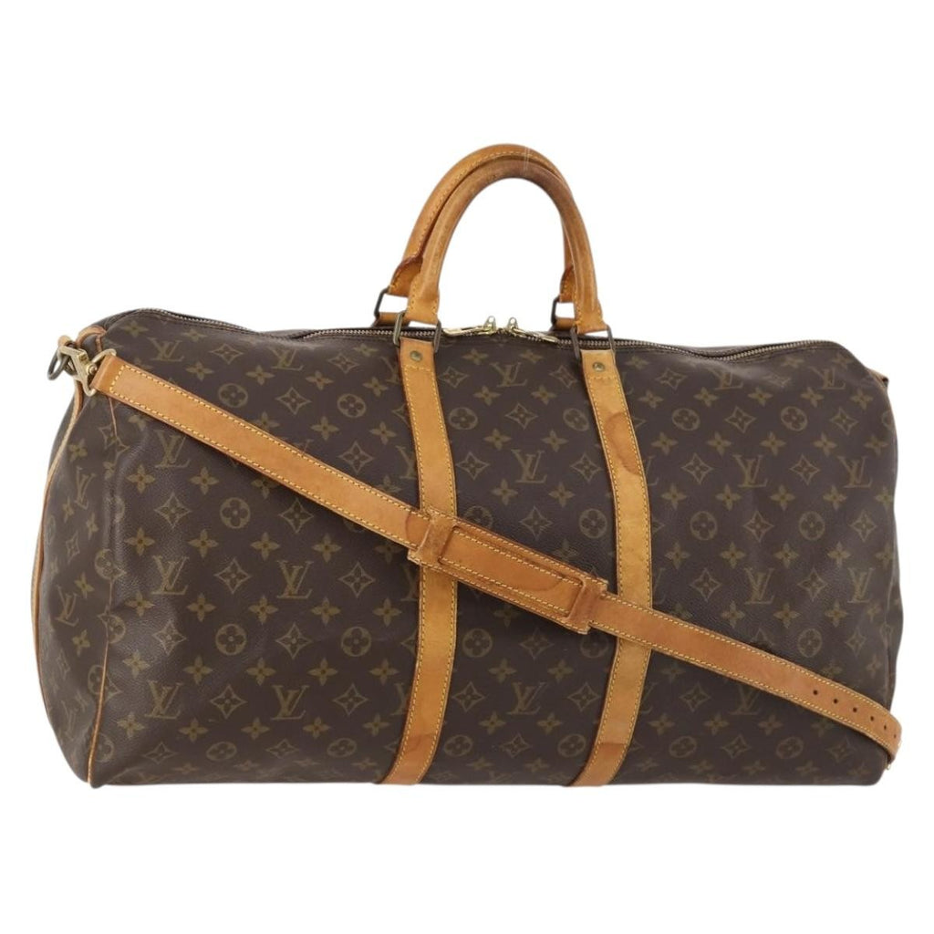 Louis Vuitton Keepall Bandouliere Bag Monogram Canvas Brown Canvas Travel Bag Bag (Pre-Owned)