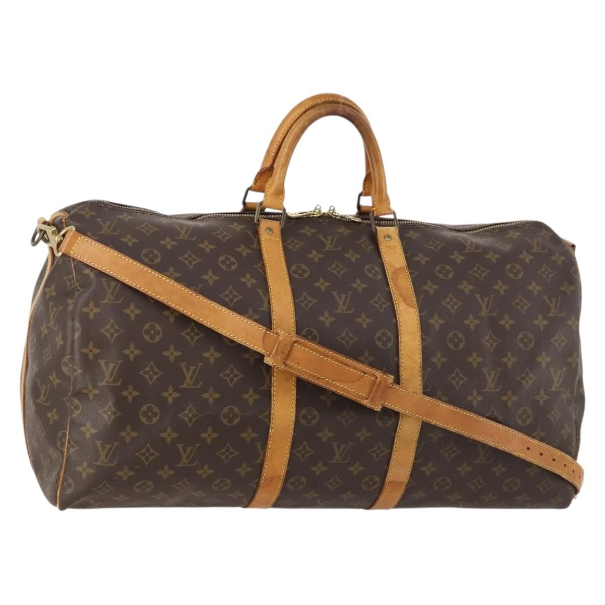 Louis Vuitton Keepall Bandouliere Bag Monogram Canvas Brown Canvas Travel Bag Bag (Pre-Owned)