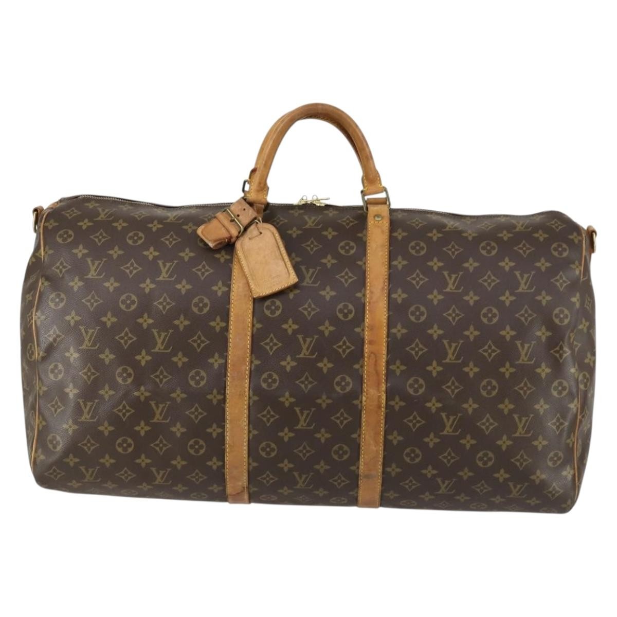 Louis Vuitton Keepall Bandouliere Bag Monogram Canvas Brown Canvas Travel Bag Bag (Pre-Owned)