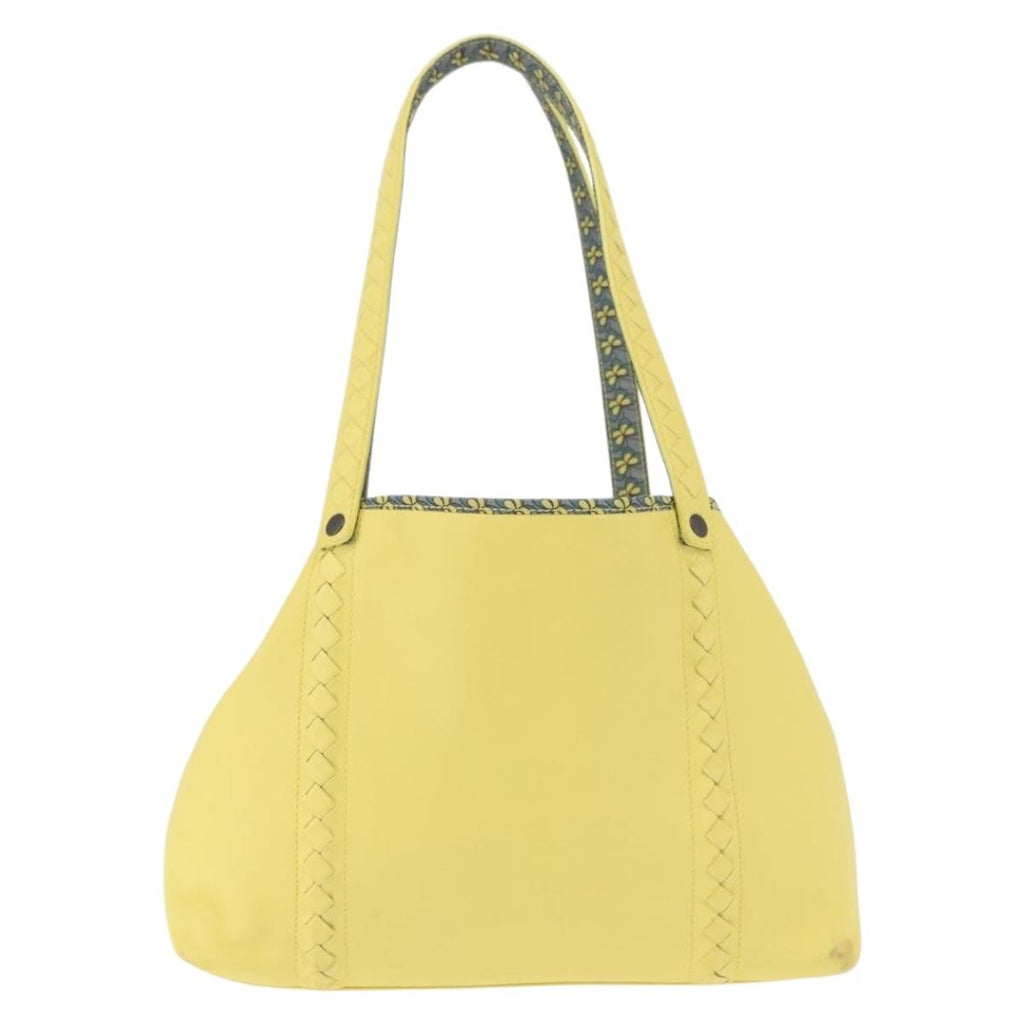 Bottega Veneta A-Shape Tote Leather With Intrecciato Detail Yellow Leather Shoulder Bag Bag (Pre-Owned)