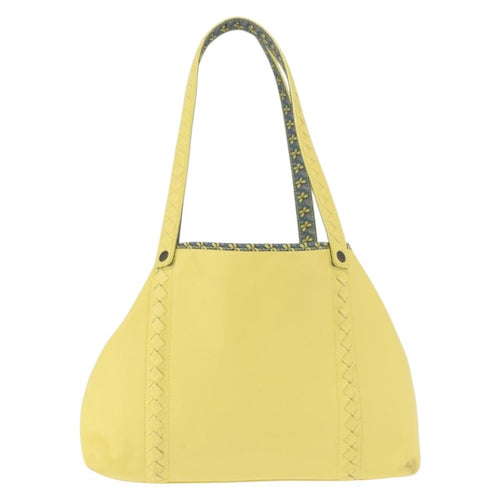 Bottega Veneta A-Shape Tote Leather With Intrecciato Detail Yellow Leather Shoulder Bag Bag (Pre-Owned)