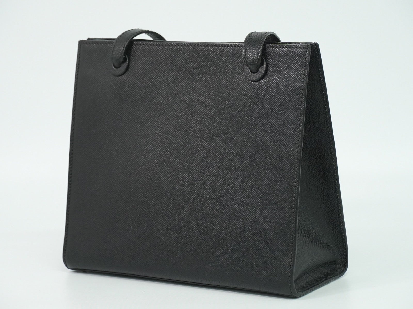 Chanel Vintage Logo Tote Leather Black Leather Tote Bag Bag (Pre-Owned)