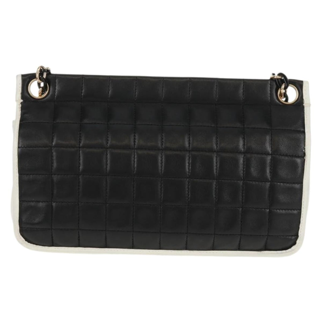 Chanel Chocolate Bar Mademoiselle Shoulder Bag Quilted Lambskin Black Leather Shoulder Bag Bag (Pre-Owned)