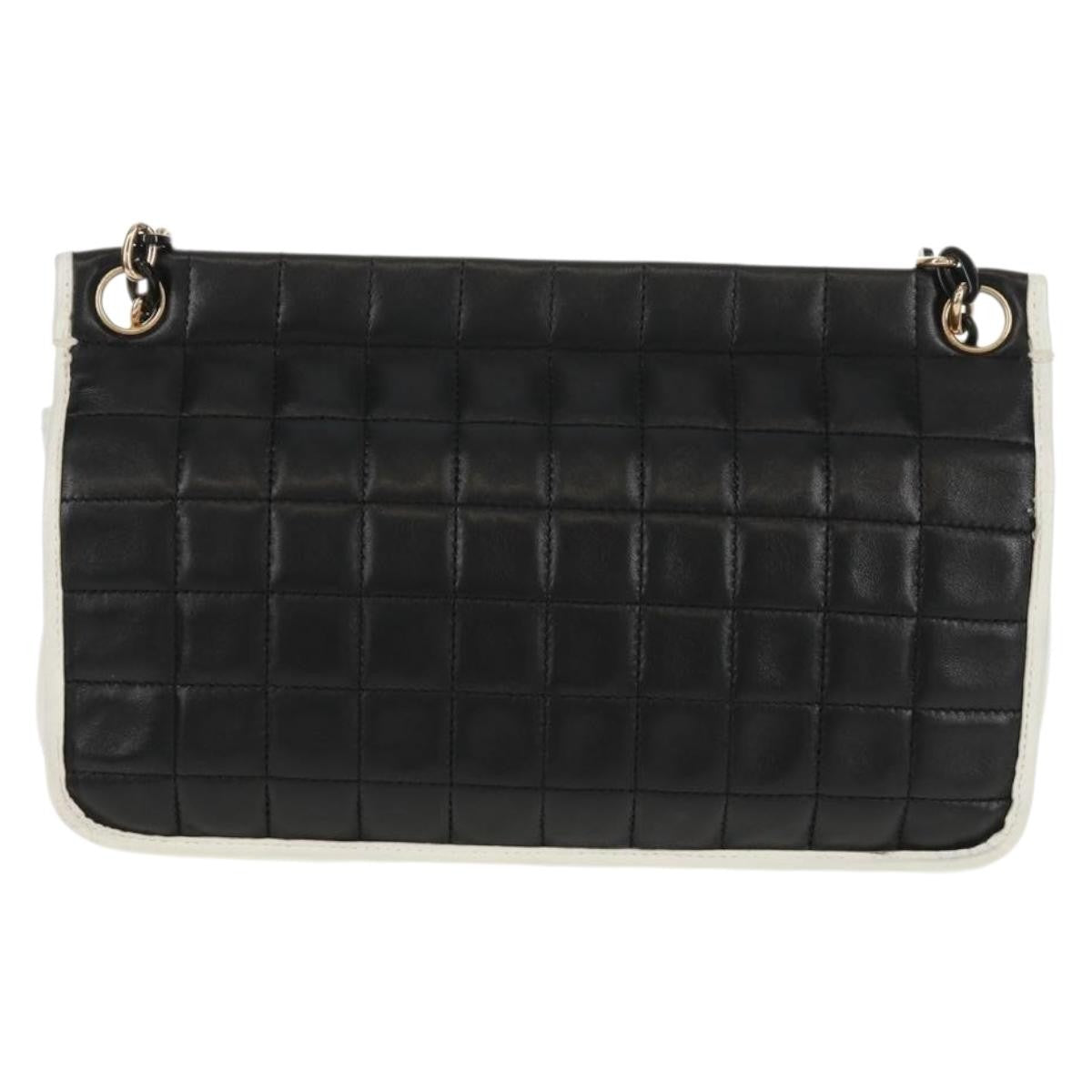 Chanel Chocolate Bar Mademoiselle Shoulder Bag Quilted Lambskin Black Leather Shoulder Bag Bag (Pre-Owned)
