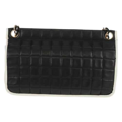 Chanel Chocolate Bar Mademoiselle Shoulder Bag Quilted Lambskin Black Leather Shoulder Bag Bag (Pre-Owned)