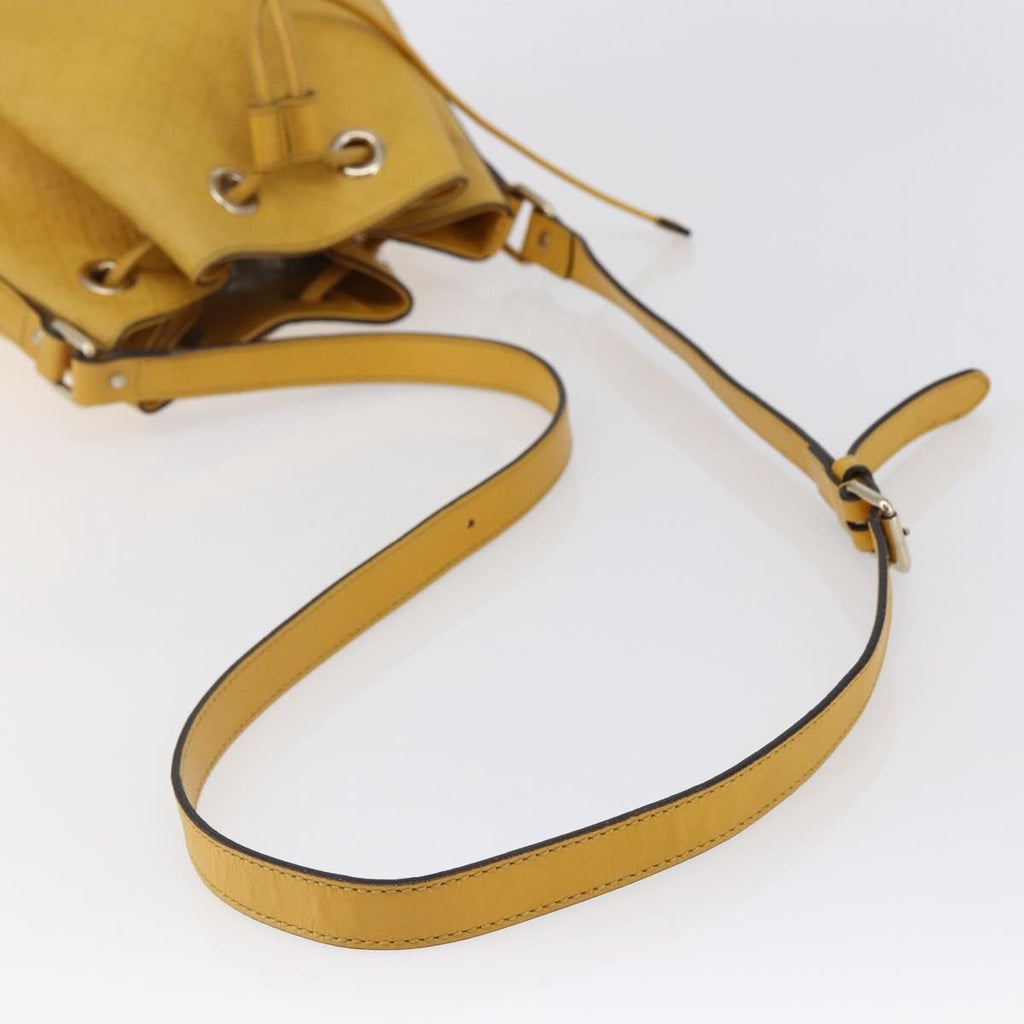 Gucci Bright Bucket Bag Diamante Leather Yellow Leather Shoulder Bag Bag (Pre-Owned)