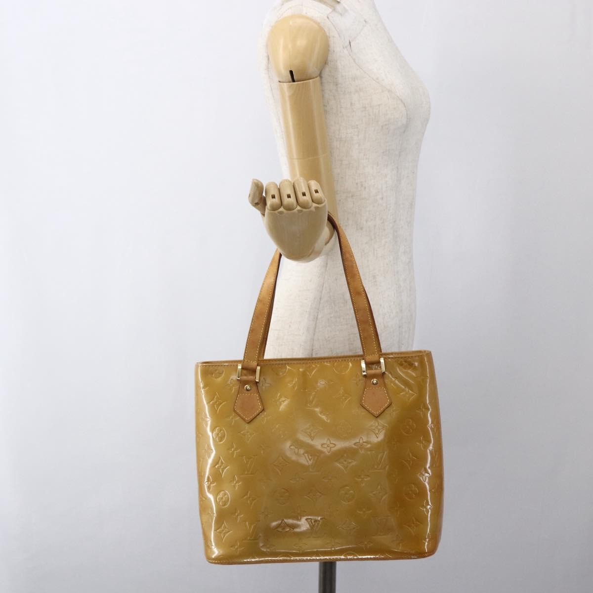 Louis Vuitton Houston Handbag Monogram Vernis Beige Patent_Leather Tote Bag Bag (Pre-Owned)