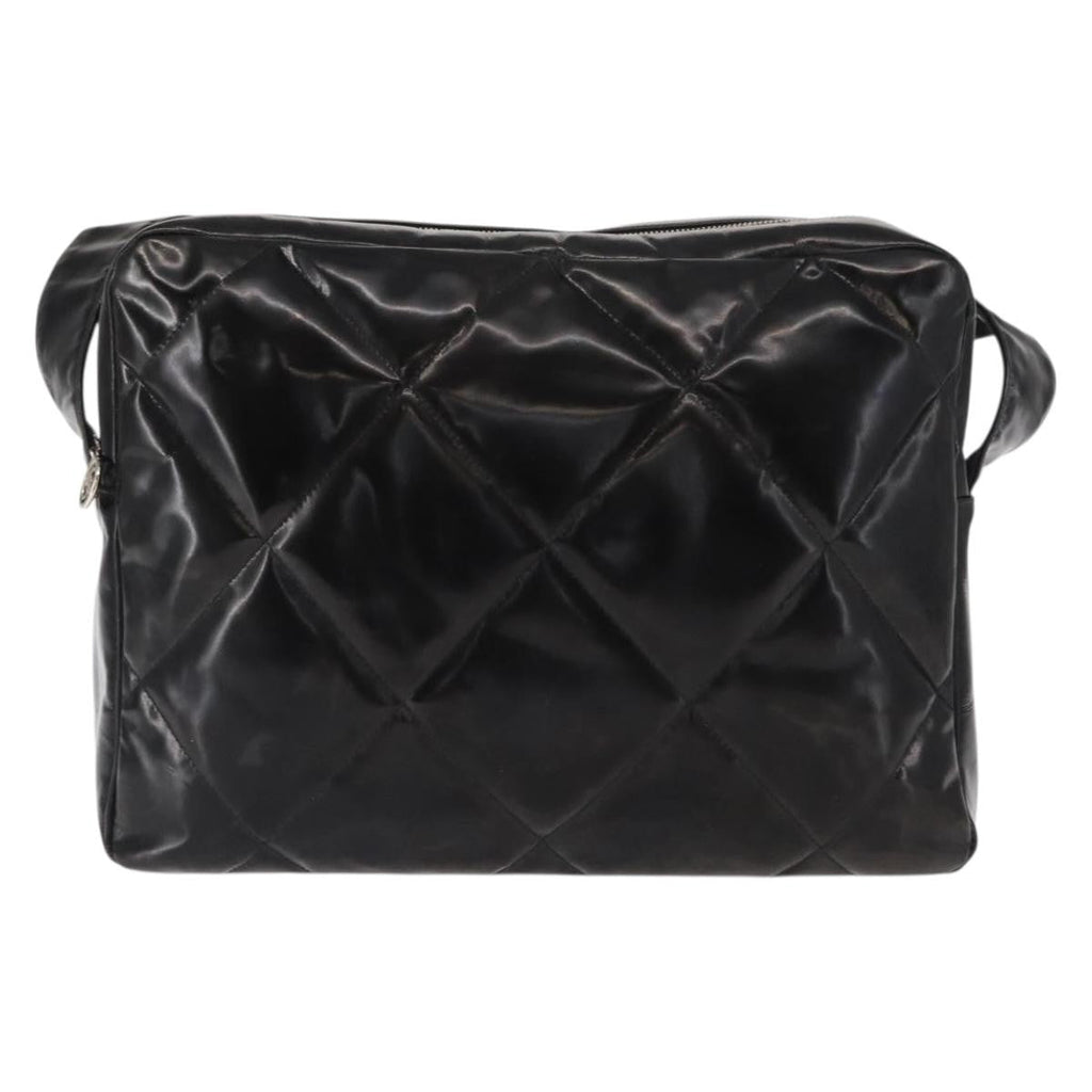 Chanel Vintage Shoulder Bag Enamel Black Patent_Leather Shoulder Bag Bag (Pre-Owned)