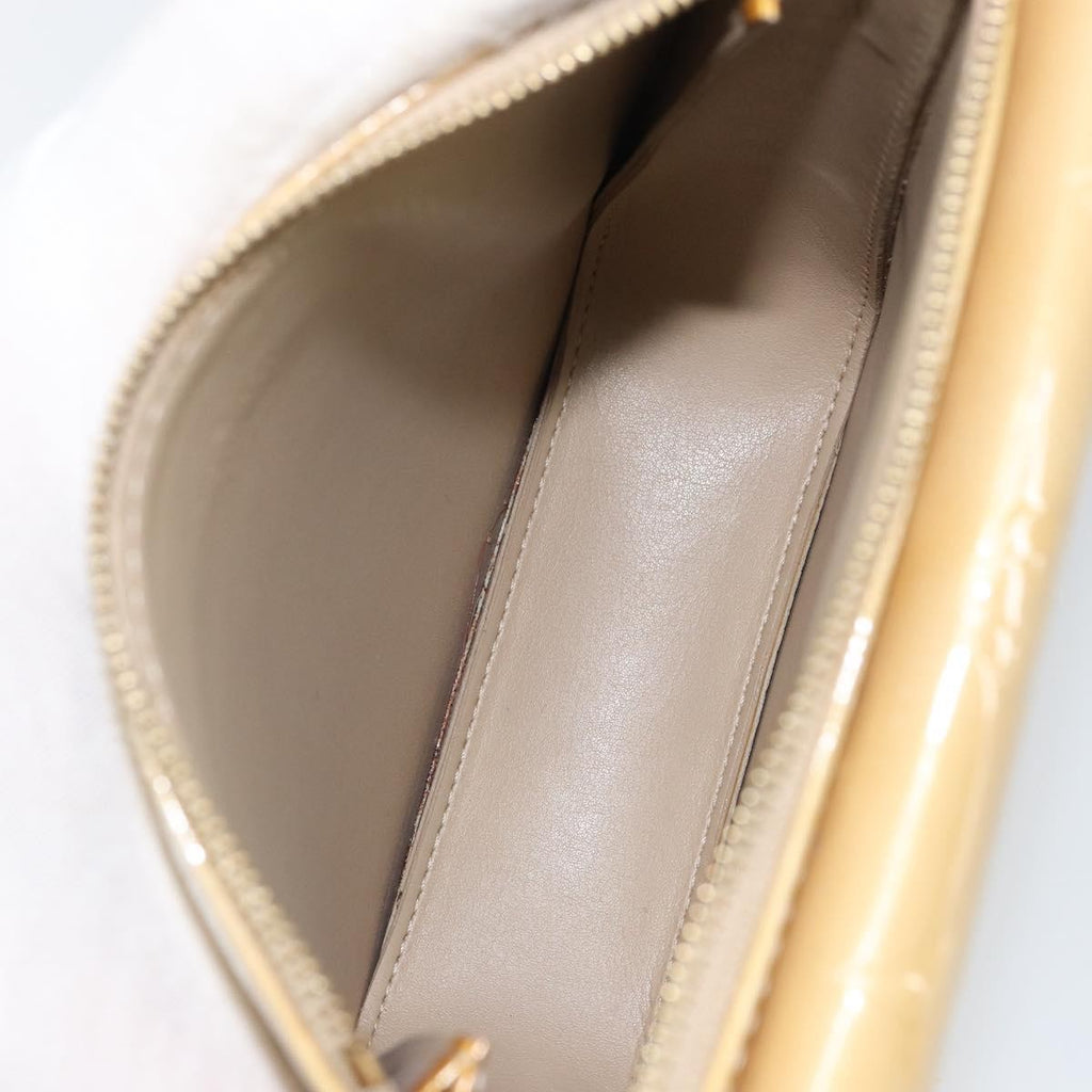 Louis Vuitton Mott Handbag Monogram Vernis Beige Patent_Leather Clutche & Pouche Bag (Pre-Owned)