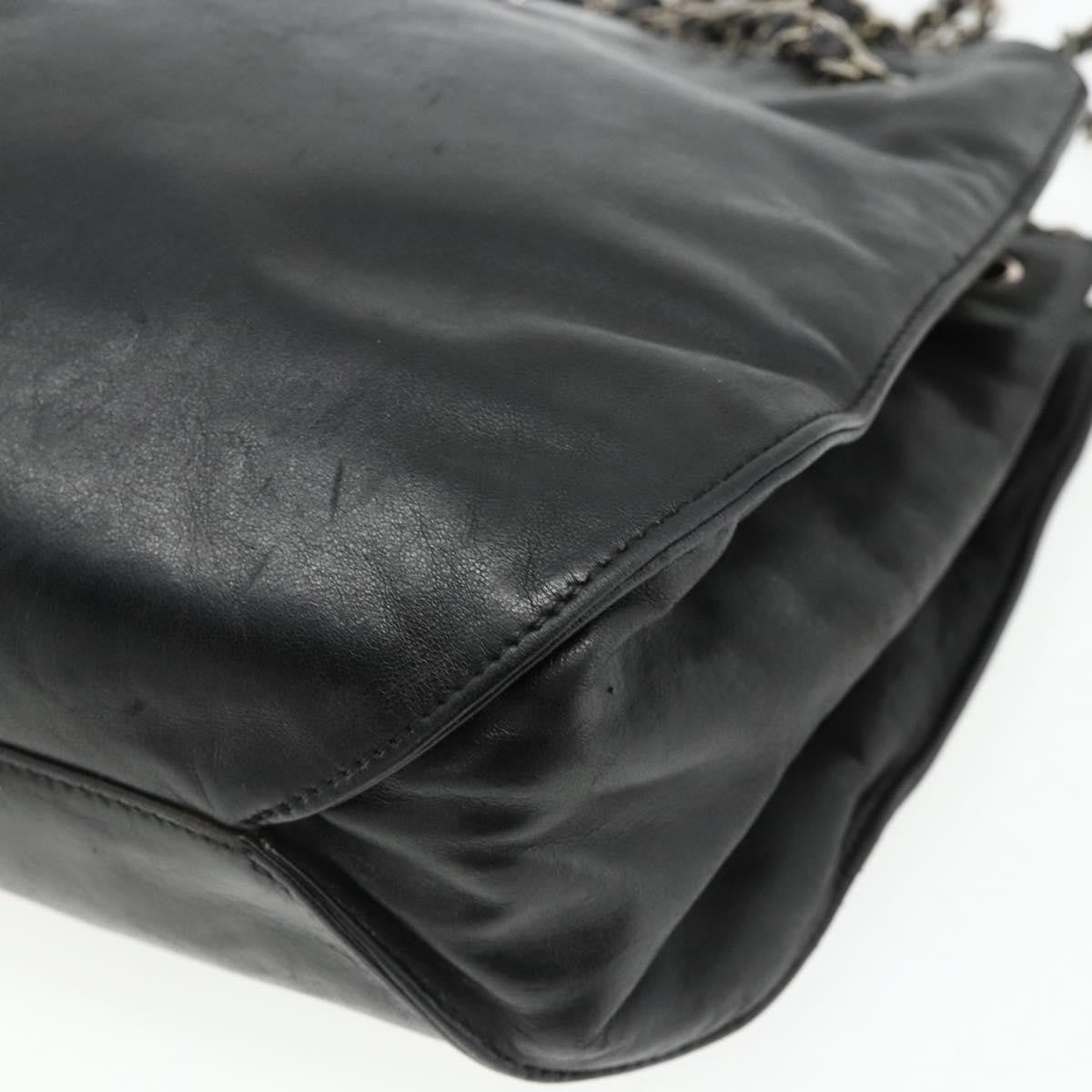 Chanel Vintage Cc Shoulder Bag Lambskin Black Leather Shoulder Bag Bag (Pre-Owned)