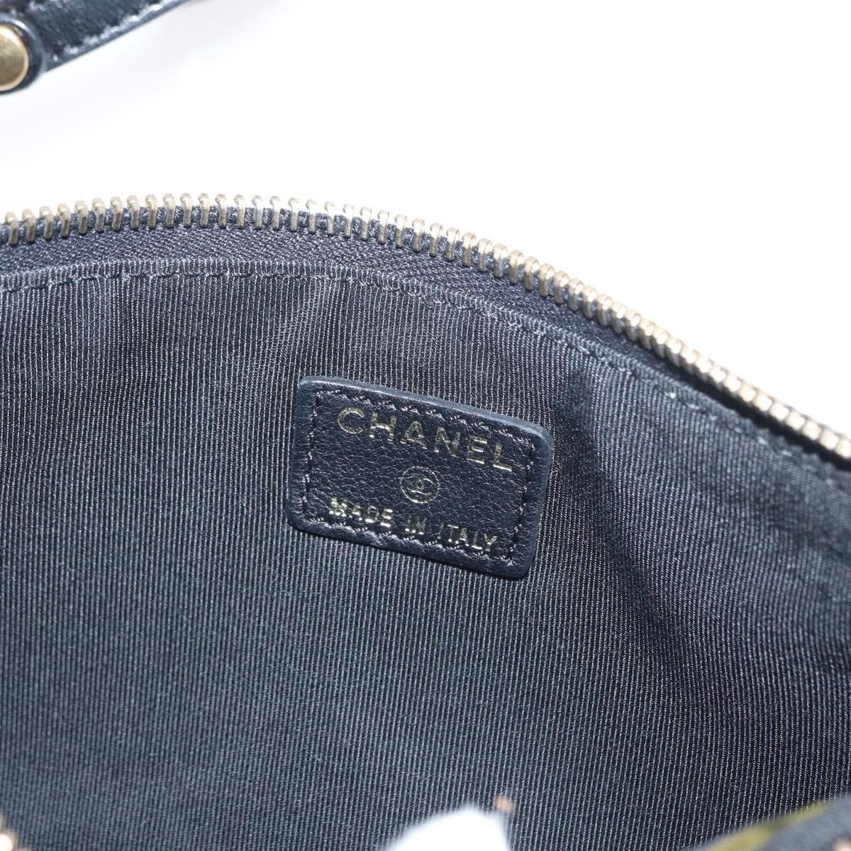 Chanel Camellia Clutch Bag Leather Black Leather Clutche & Pouche Bag (Pre-Owned)