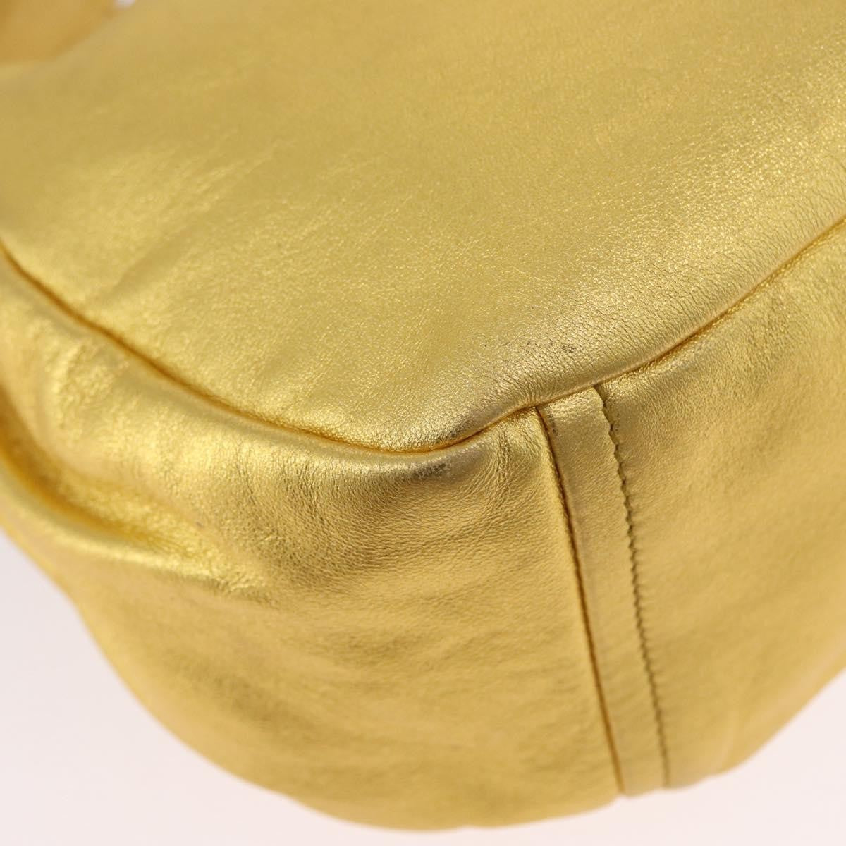 Prada Vintage Shoulder Bag Leather Gold Leather Shoulder Bag Bag (Pre-Owned)