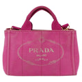 Prada Canapa Convertible Tote Canvas Pink Canvas Tote Bag Bag (Pre-Owned)