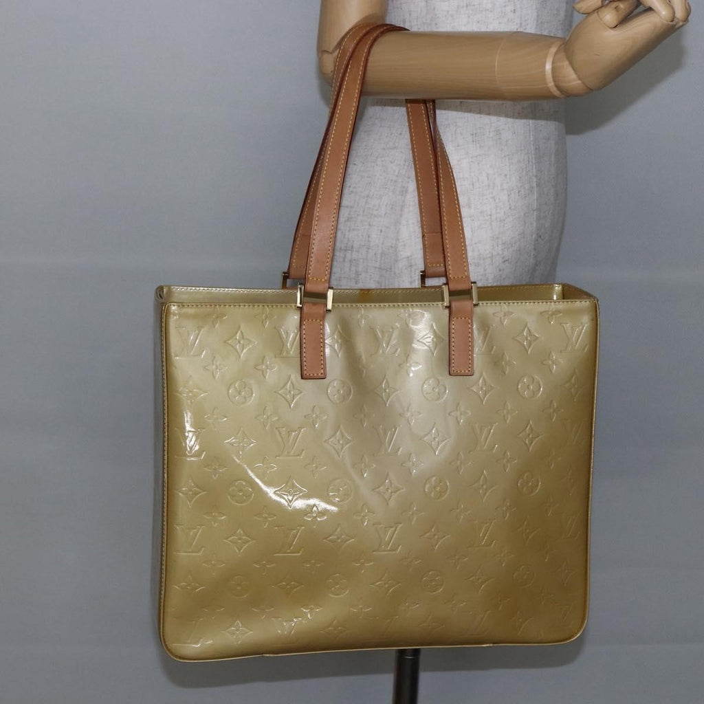 Louis Vuitton Columbus Handbag Monogram Vernis Beige Patent_Leather Tote Bag Bag (Pre-Owned)