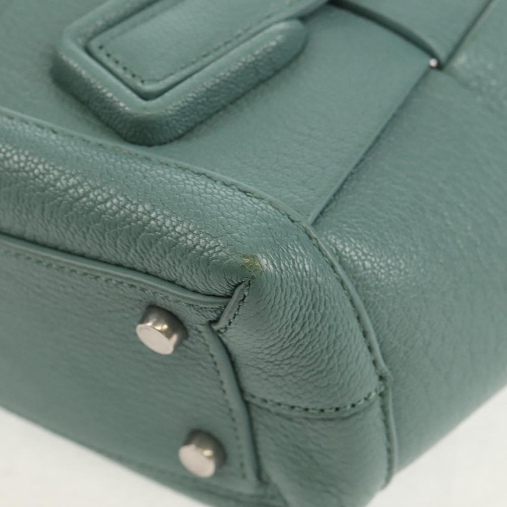Bottega Veneta Arco Bag Maxi Intrecciato Leather Green Leather Handbag (Pre-Owned)