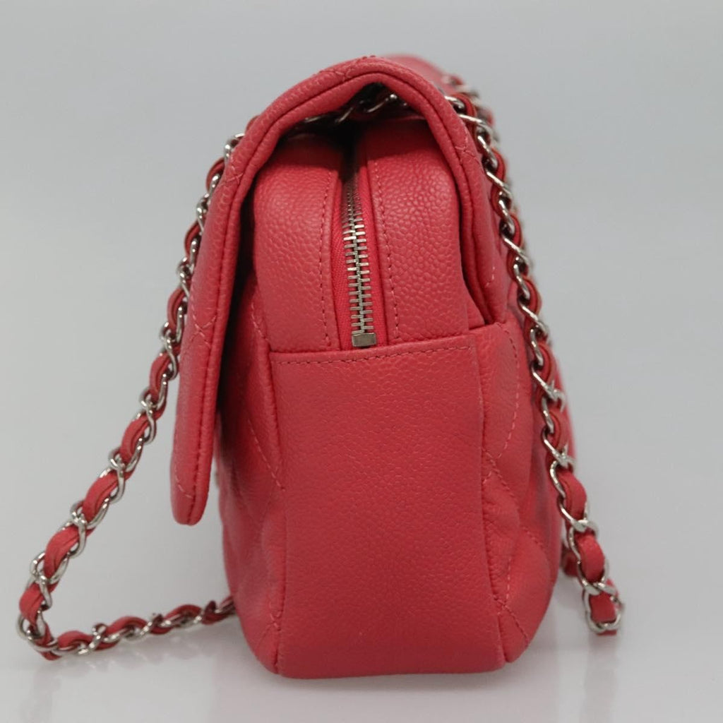 Chanel Flap Shoulder Bag Quilted Lambskin Pink Calfskin Shoulder Bag Bag (Pre-Owned)