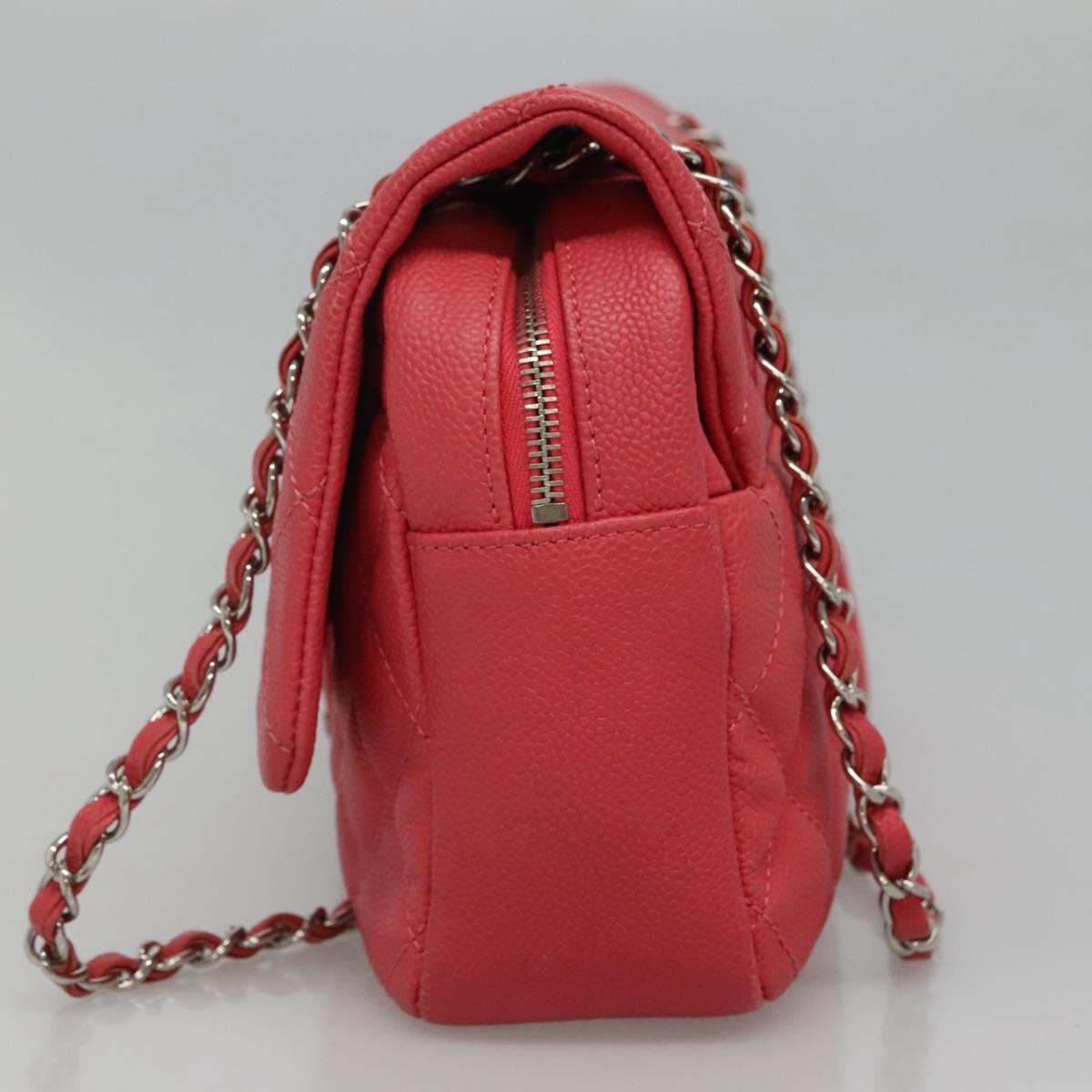 Chanel Flap Shoulder Bag Quilted Lambskin Pink Calfskin Shoulder Bag Bag (Pre-Owned)