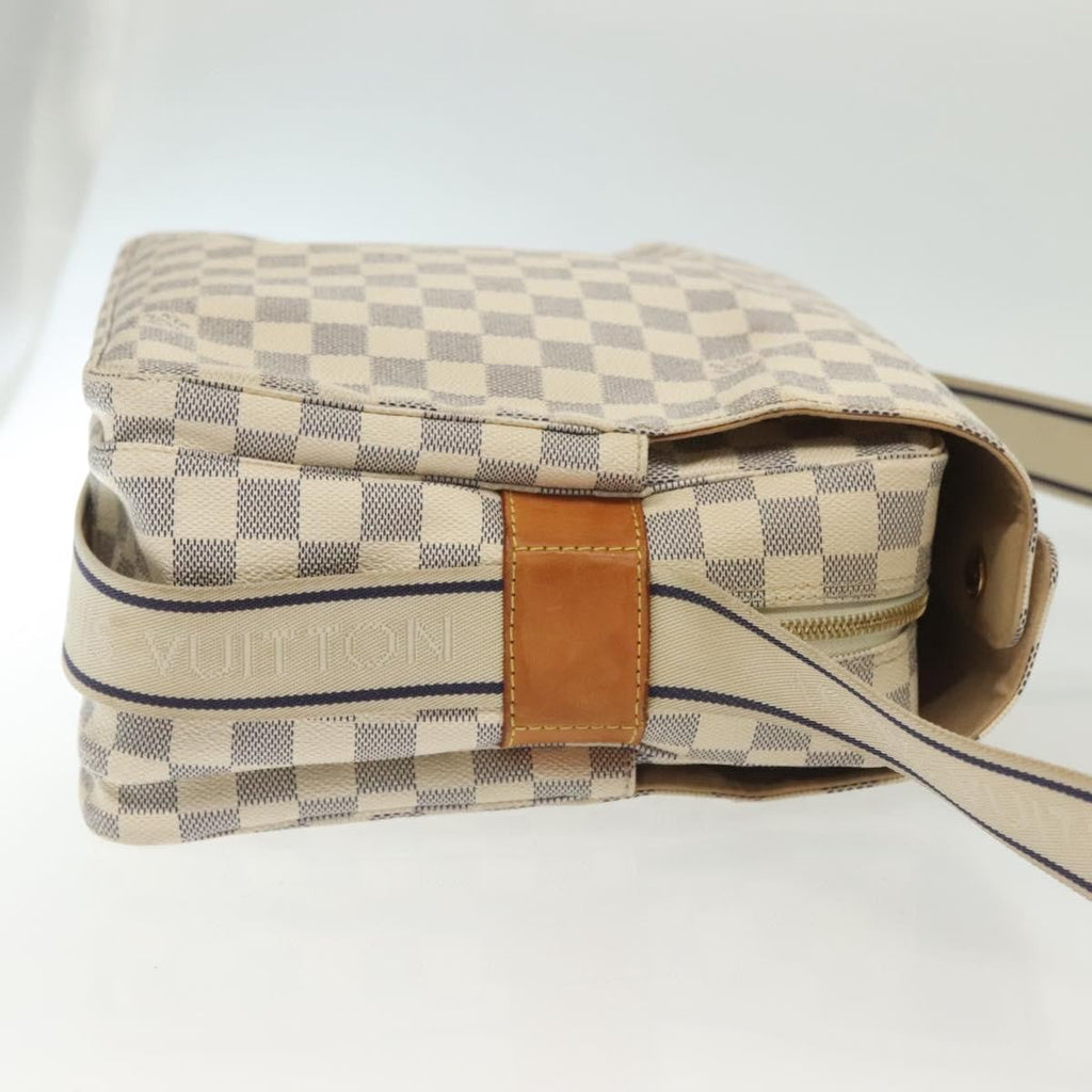 Louis Vuitton Naviglio Handbag Damier White Canvas Shoulder Bag Bag (Pre-Owned)