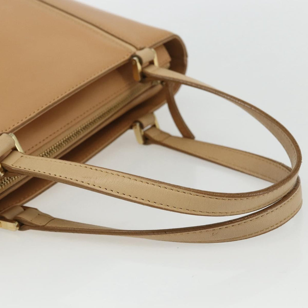 Burberry Vintage Handbag Leather Beige Leather Handbag (Pre-Owned)