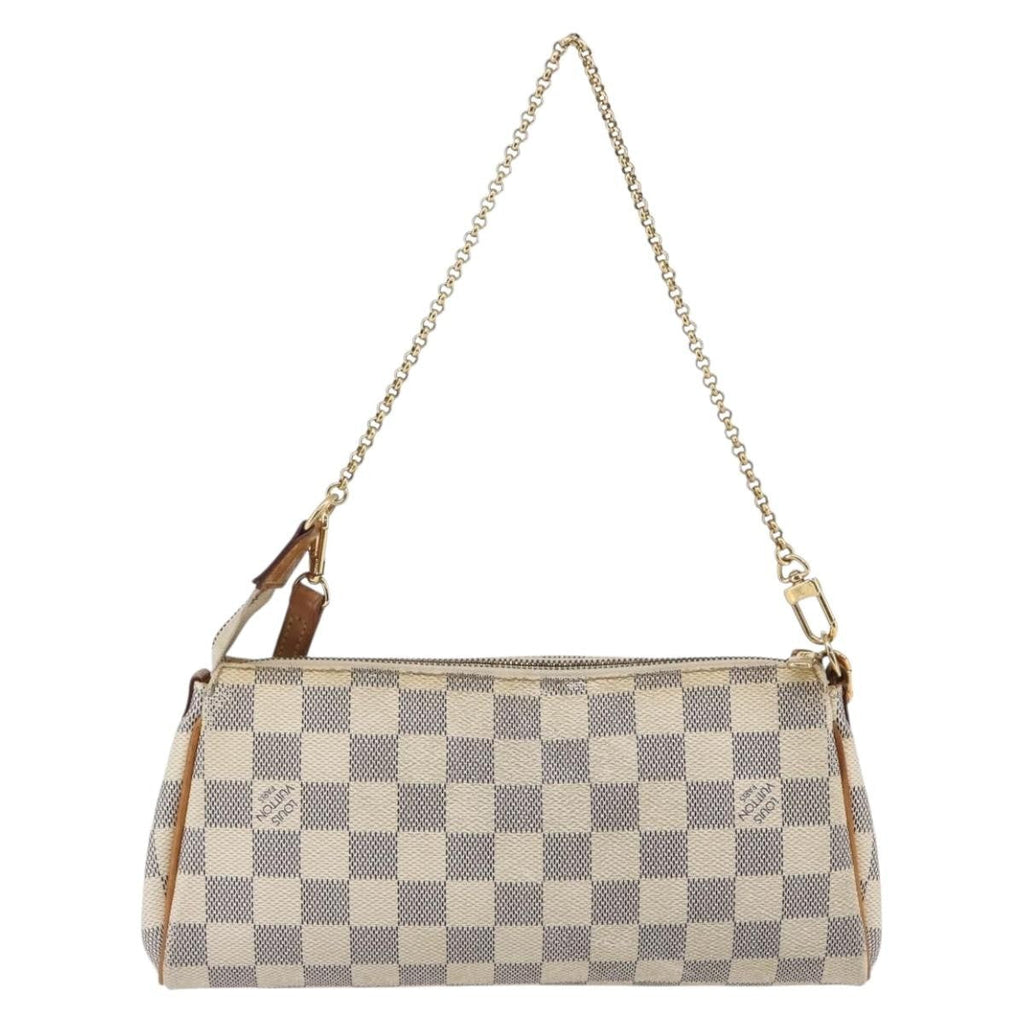 Louis Vuitton Eva Handbag Damier White Canvas Bag (Pre-Owned)