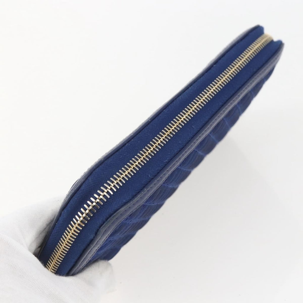 Prada Zip Around Organizer Wallet Saffiano Leather With Applique Blue Leather Wallets Accessory (Pre-Owned)