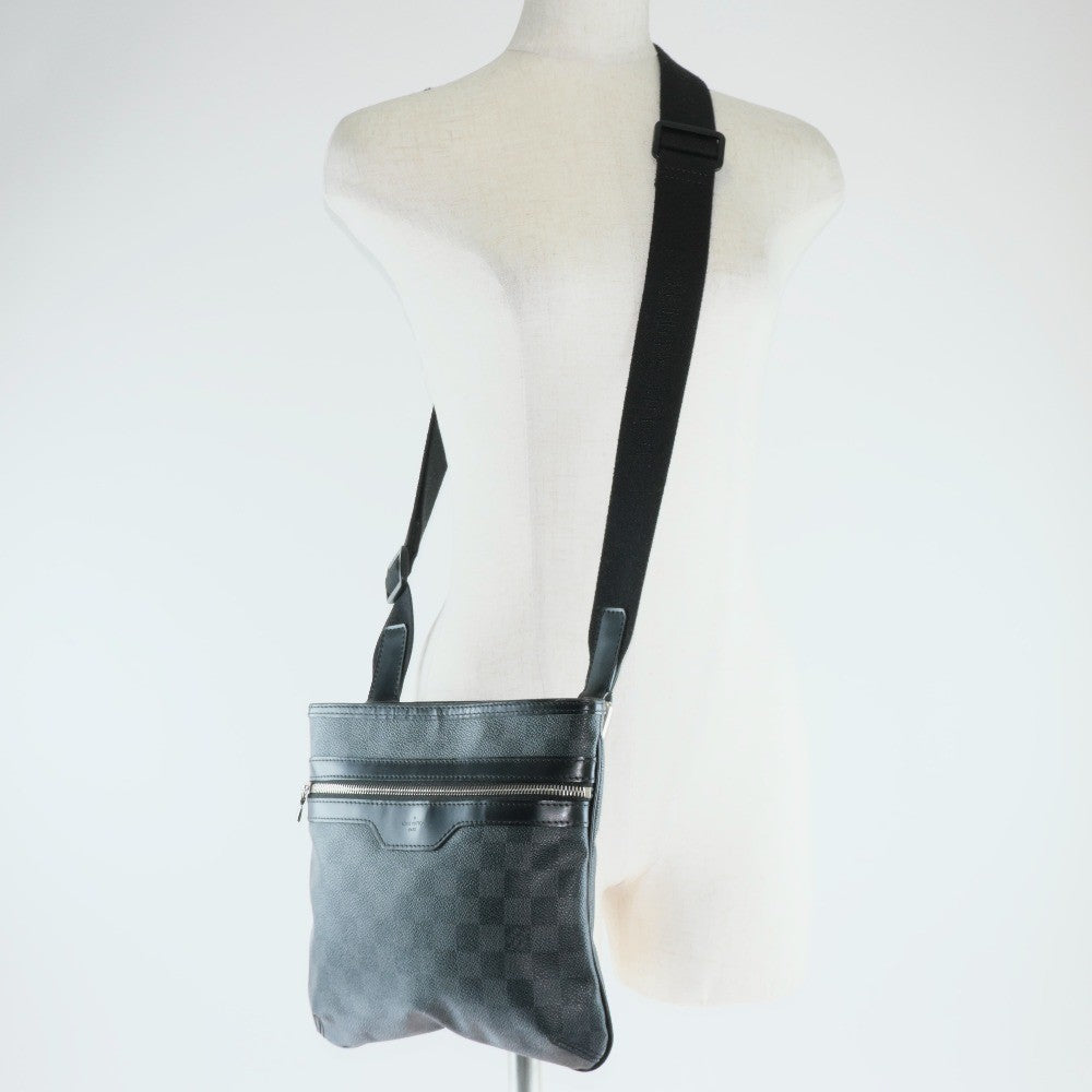 Louis Vuitton Thomas Handbag Damier Graphite Black Canvas Shoulder Bag Bag (Pre-Owned)